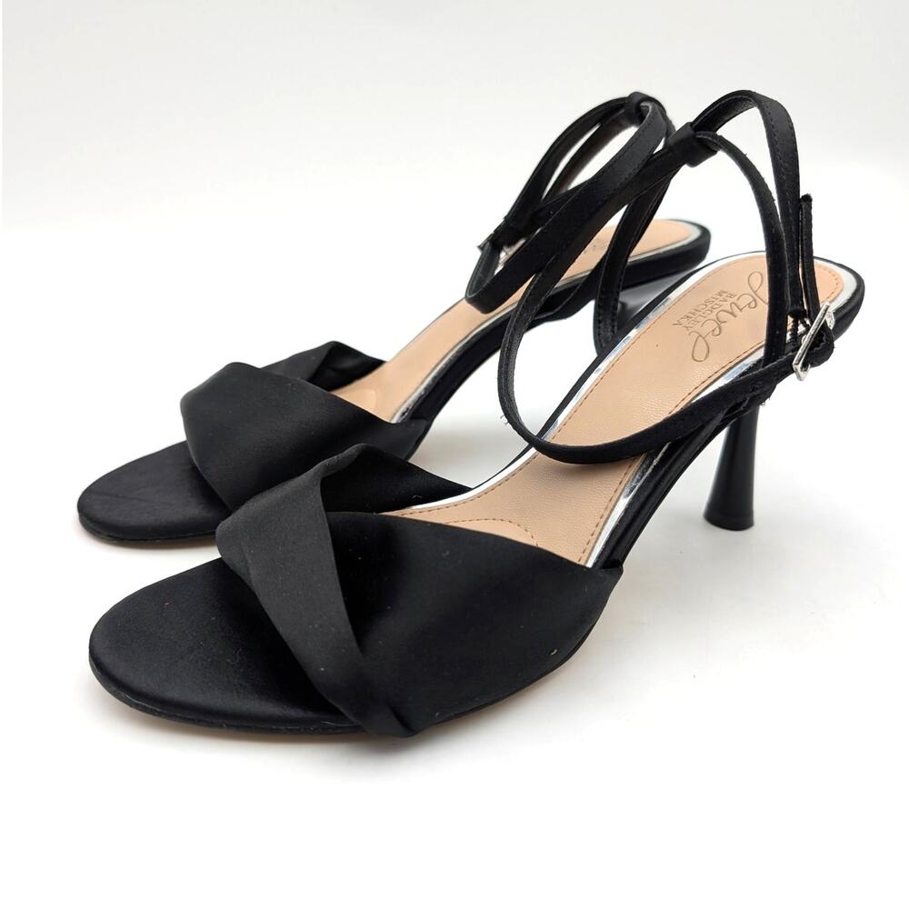 Jewel Badgley Mischka Kaia Ankle Strap Sandals Women's Black Size US8 EU38.5